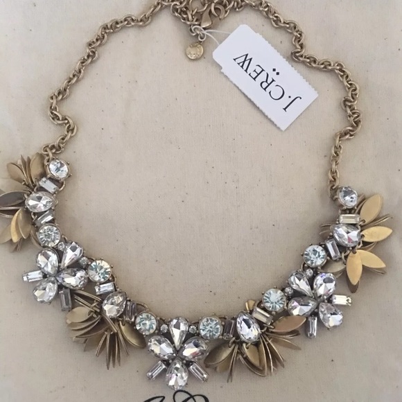 NWT J.Crew Crystal bouquet Statement Necklace - Picture 4 of 6